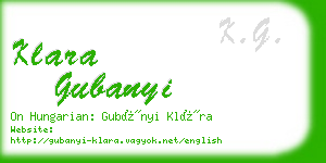 klara gubanyi business card